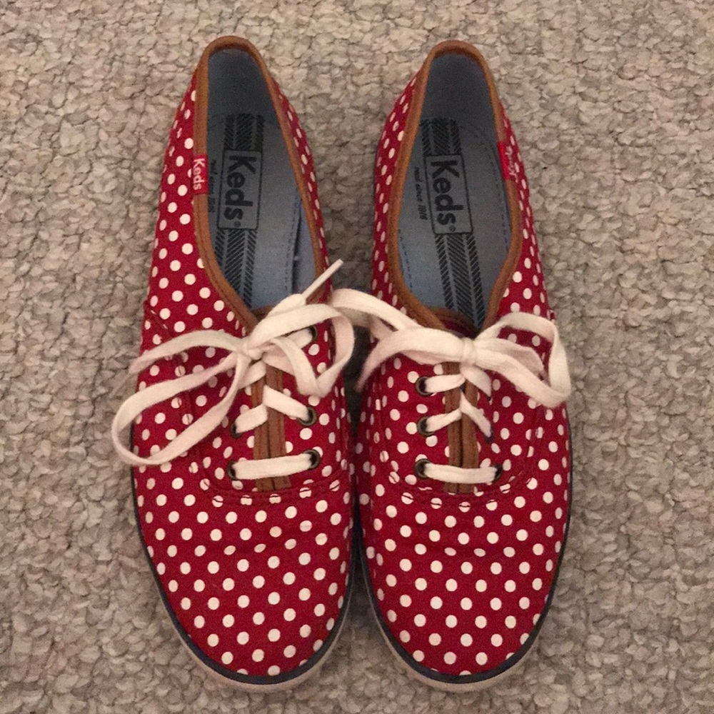 Red polka dot Keds